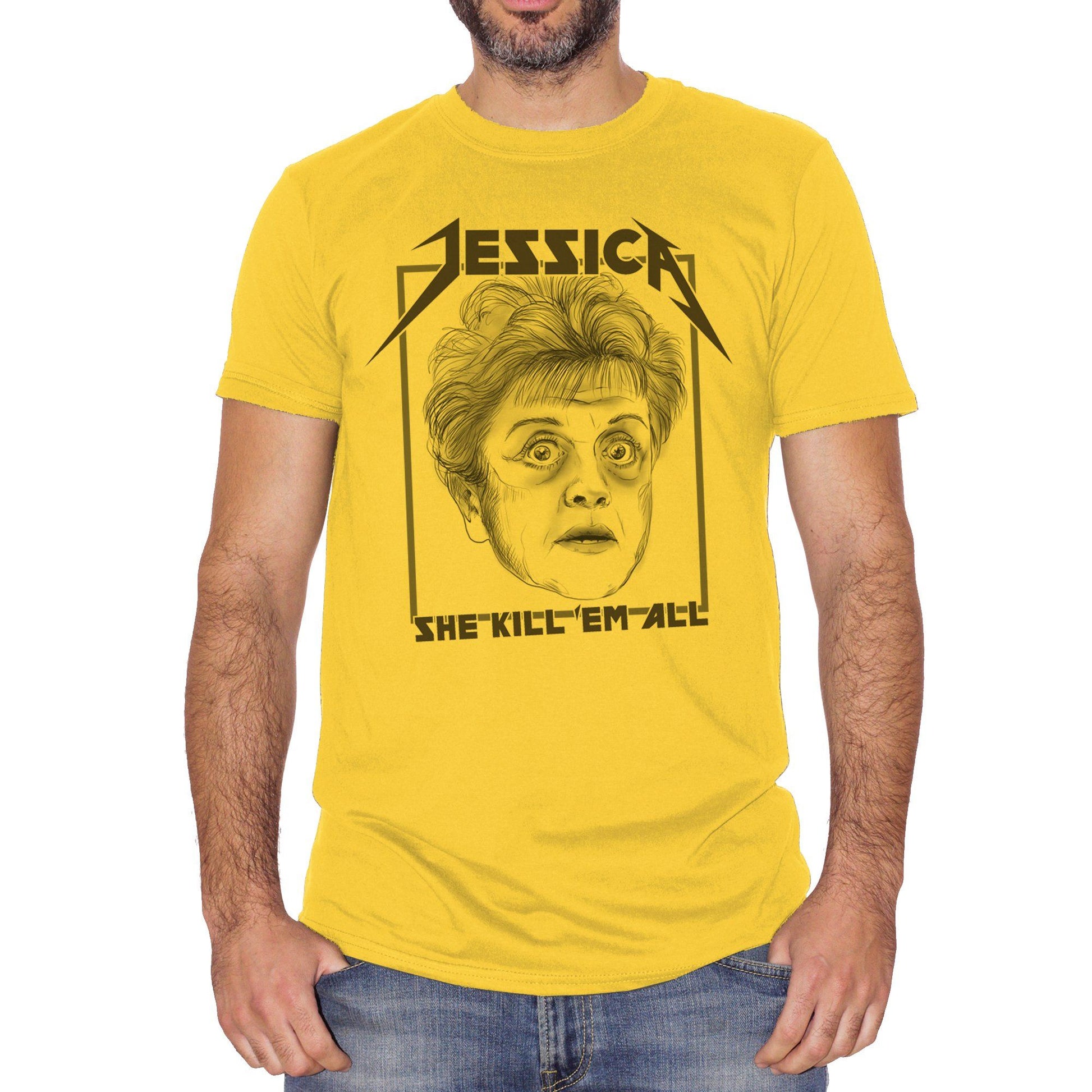 White T-Shirt Jessica Fletcher She Killed Them All Metallica Identikit Signora In Giallo - FILM CucShop