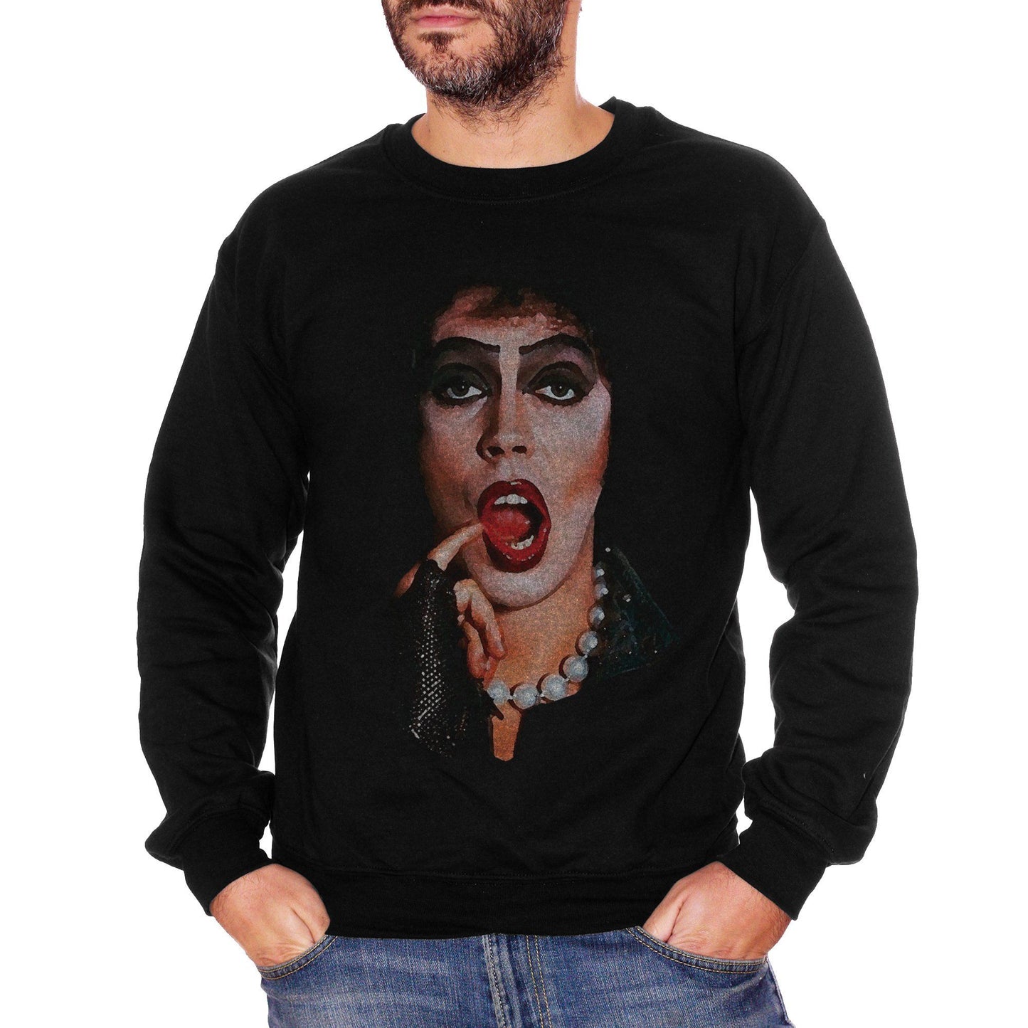 Black Felpa Girocollo The Rocky Horror Picture Show Frank N Furter - FILM CucShop