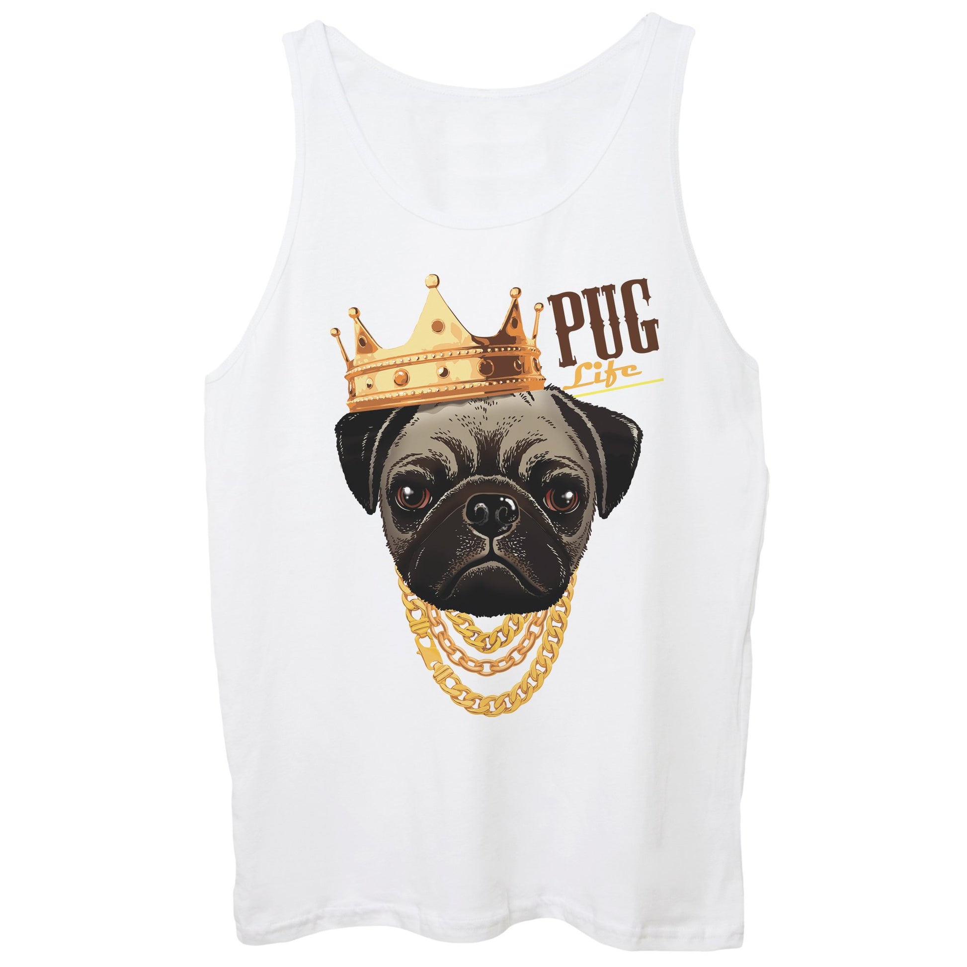 Dark Slate Gray Canotta Pug Life Carlino Cane Dog Pet Animali Gold Crown - SOCIAL CucShop