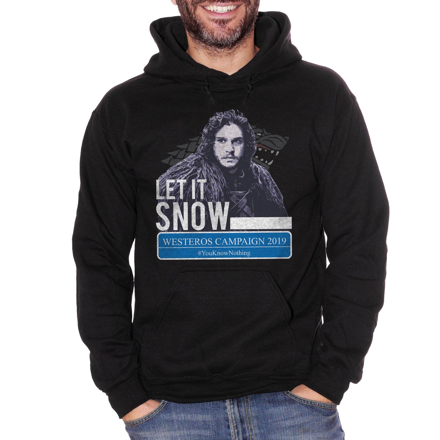 Black Felpa Jon Snow Know Nothing Westeros Campaign 2019 Game Of Thrones - FILM CucShop