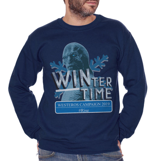 Dark Slate Gray Felpa Girocollo White Walker Winter Westeros Campaign 2019 Game Of Thrones - FILM CucShop