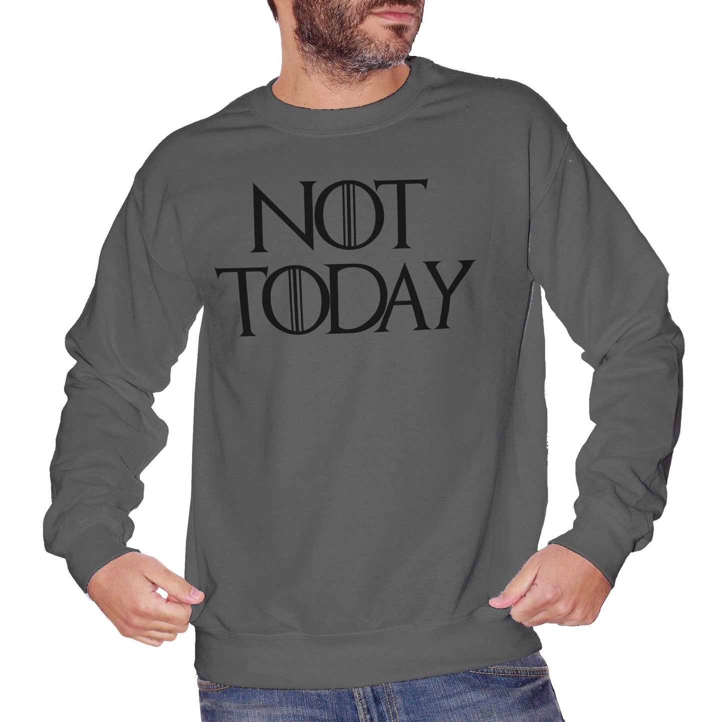 Dim Gray Felpa Girocollo Arya Stark Got Game Of Thrones Not Today - FILM CucShop