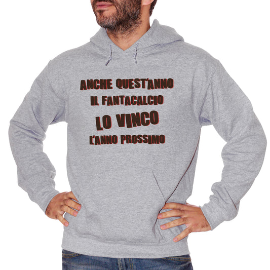 Gray Felpa Cappuccio Fantacalcio Vincita Sfortuna - Sport Choose ur Color CucShop