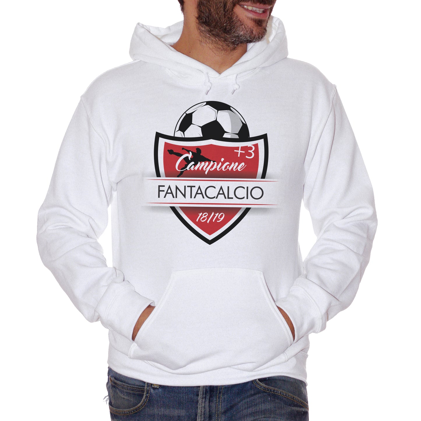 Lavender Felpa Cappuccio Fantacalcio Campione +3 2018/2019 - Sport Choose ur Color CucShop