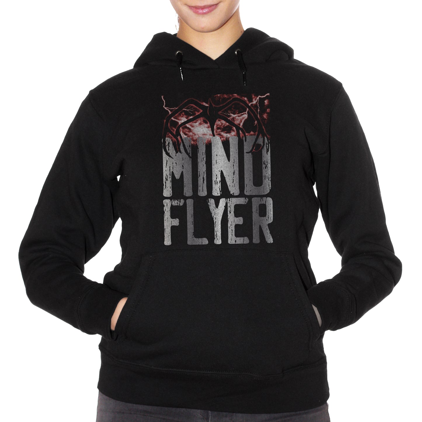 Black Felpa Cappuccio Mind Flyer Stranger Things - Serie TV Netflix - Movie Choose ur Color CucShop