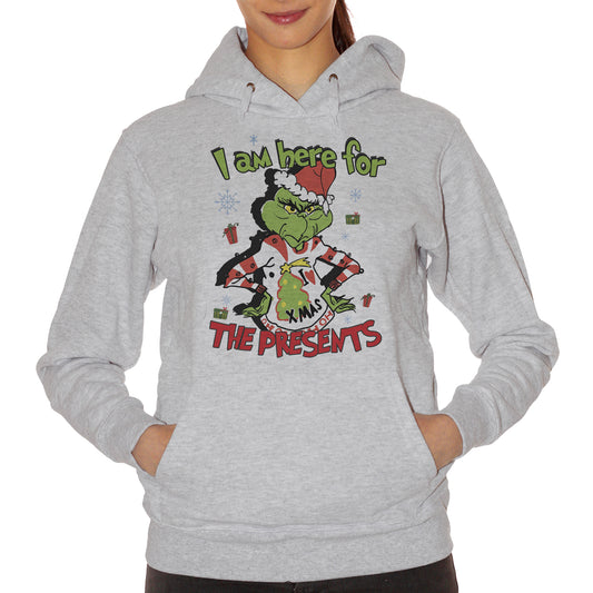 Gray Felpa Cappuccio Grinch Sono Qui Per I Vostri Regali Di Natale - Frase Divertente Film - Funny Choose ur Color CucShop