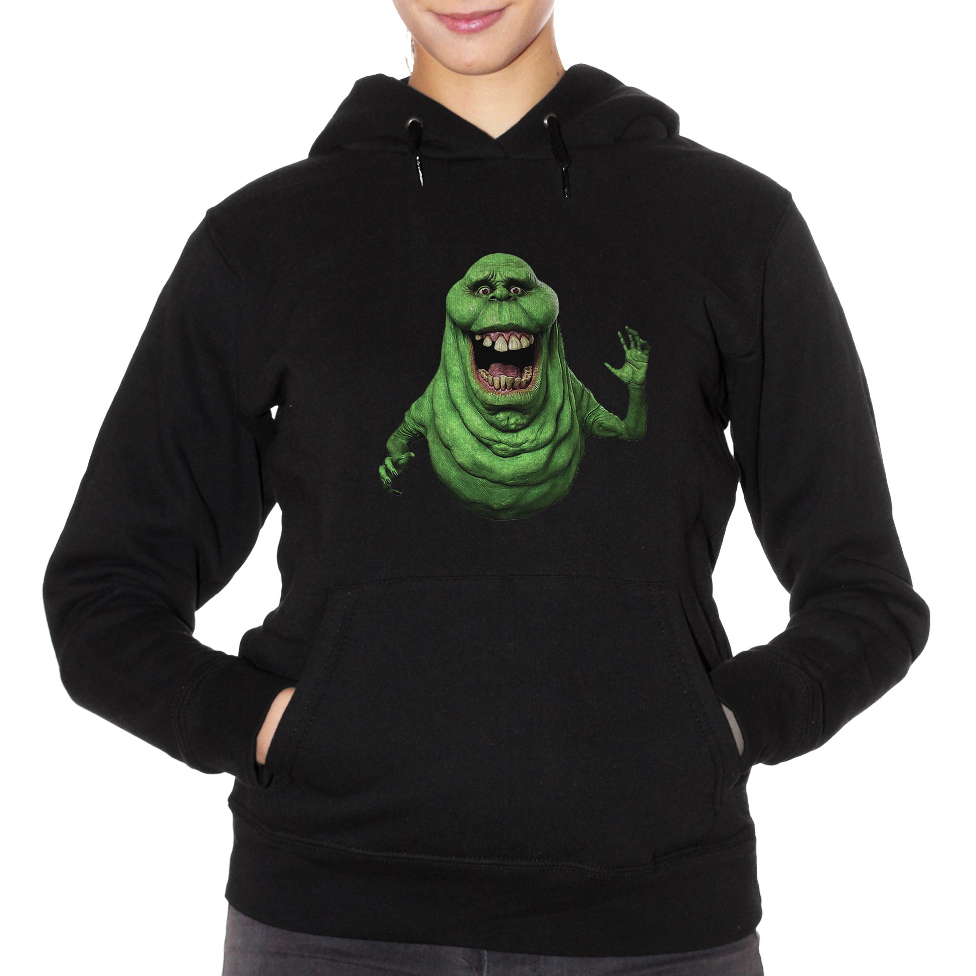 Black Felpa Cappuccio Slimer Ghostbusters - Film Cult Anni 80 - Movie Choose ur color CucShop