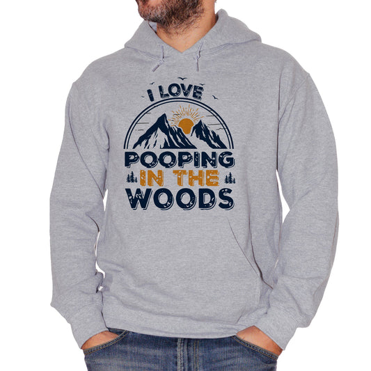 Dark Gray Felpa Cappuccio Pooping In The Woods Divertente - Funny Choose ur color CucShop
