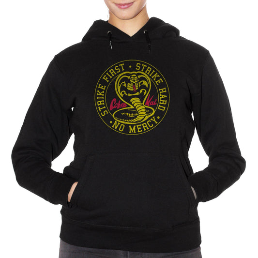 Black Felpa Cappuccio Cobra Kai Logo Film cult degli anni 80 - Serie TV - Movie Choose ur color CucShop