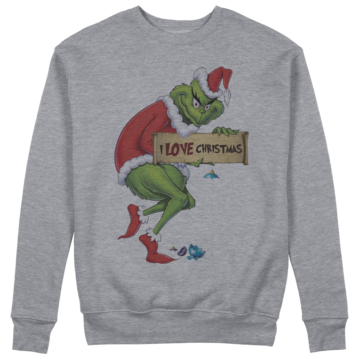 CUC Girocollo Grinch I love Xmas - Sono qui per i vostri regali Grinch Unisex #chooseurcolor - CUC chooseurcolor