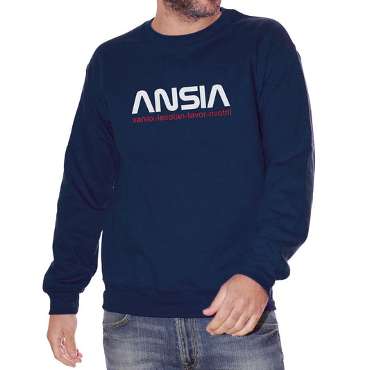 Midnight Blue Felpa Girocollo Ansia Frase Divertente Nasa - Funny Choose ur Color CucShop