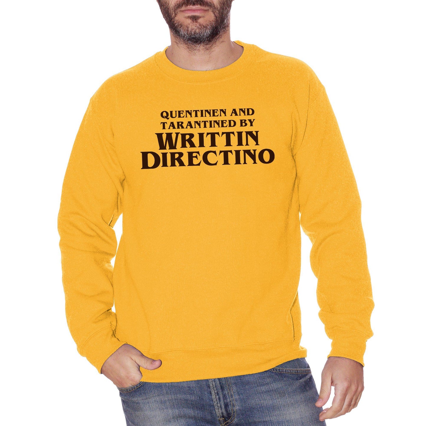 Goldenrod Felpa Girocollo Writtin Directino Titoli di coda Divertente Quentin Tarantino - Movie Choose ur Color CucShop