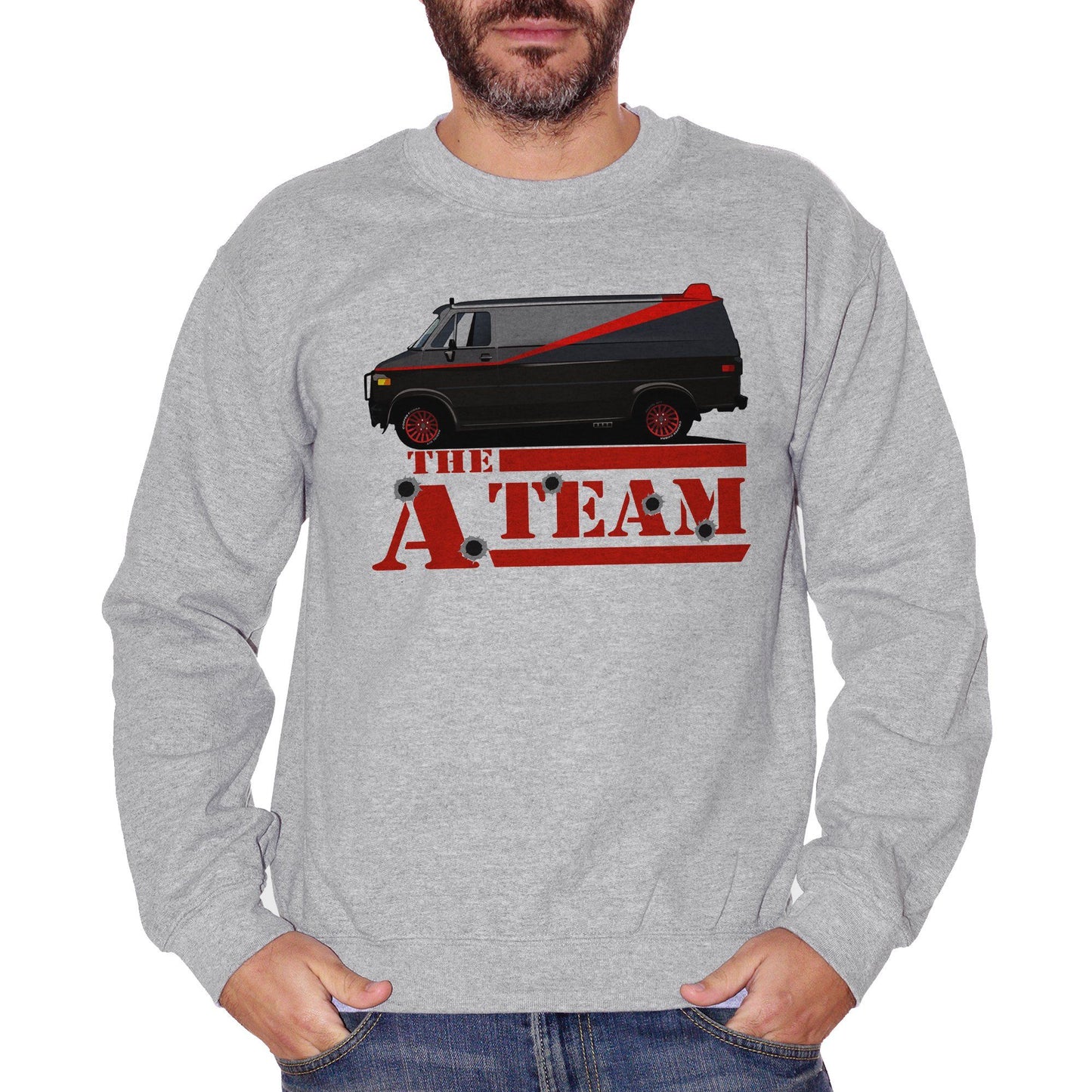 Gray Felpa Girocollo The A-Team Furgone Serie TV - Film Cult Anni 80 - Movie Choose ur Color CucShop