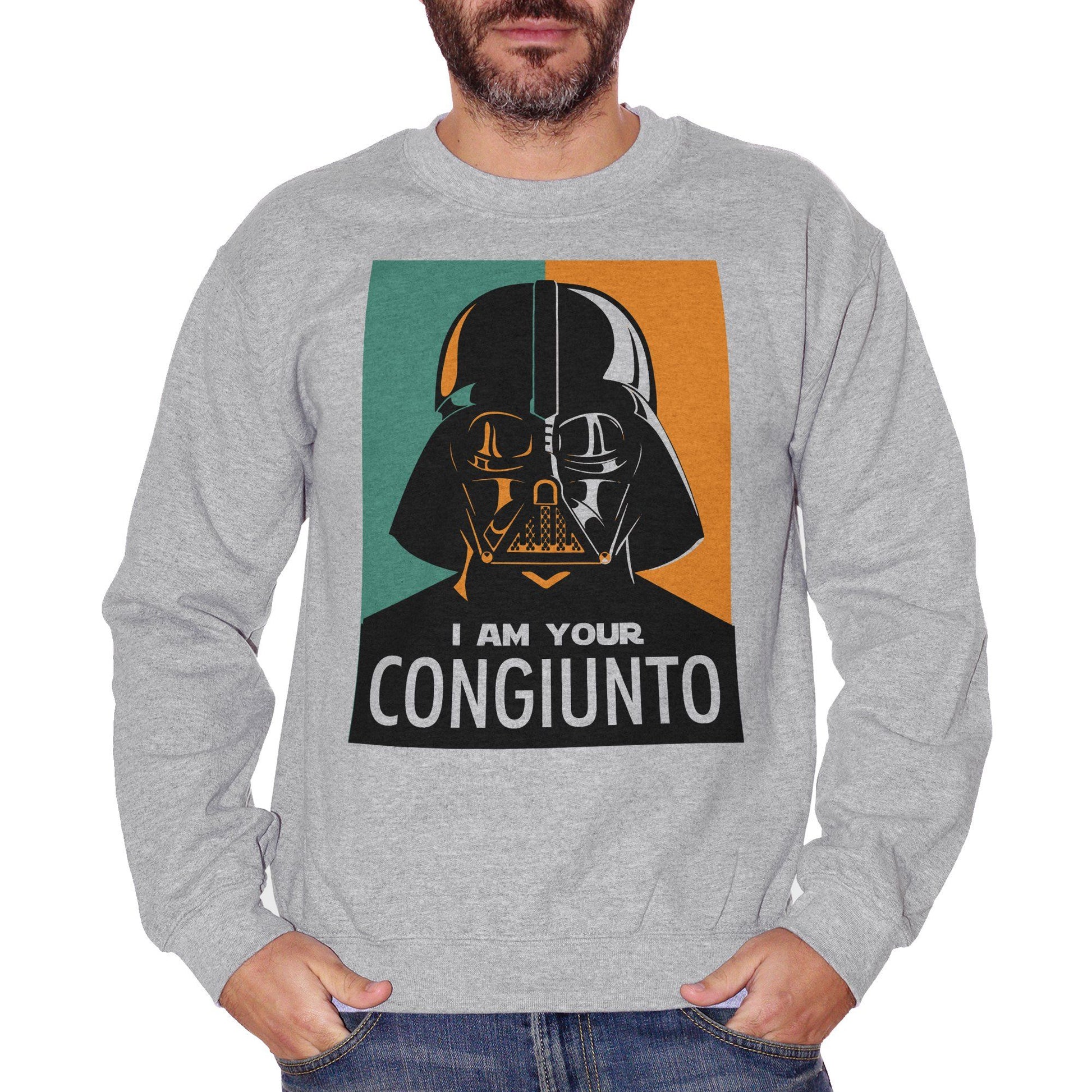 Chocolate Felpa Girocollo Iam Your Congiunto - Frasi Divertente Darth Vader Star Wars - Social Choose ur Color CucShop