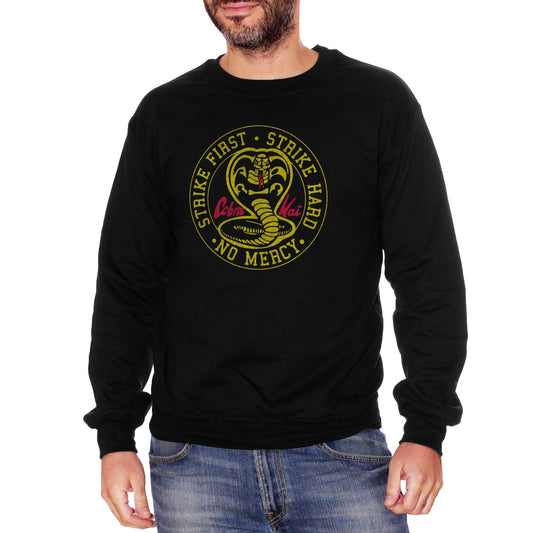 Black Felpa Girocollo Cobra Kai Logo Film cult anni 80 - Serie TV - Movie Choose ur Color CucShop