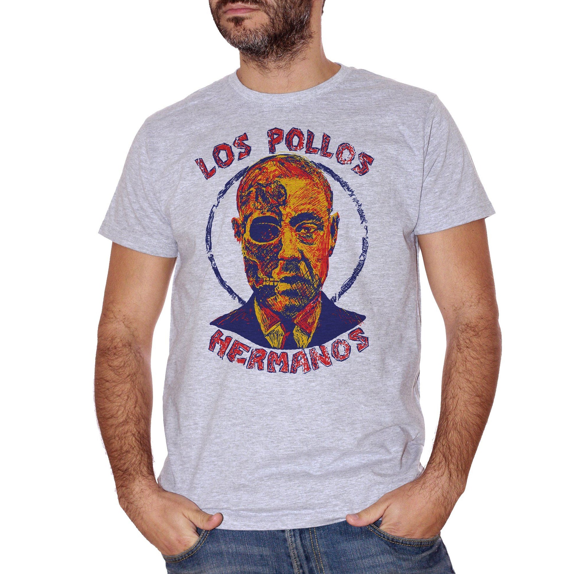 Gray T-Shirt Los Pollos Hermanos Gusfring Breaking Bad - FILM Choose ur color CucShop