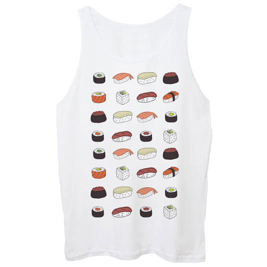 White Smoke Canotta Sushi Lover - DIVERTENTE Choose ur color CucShop