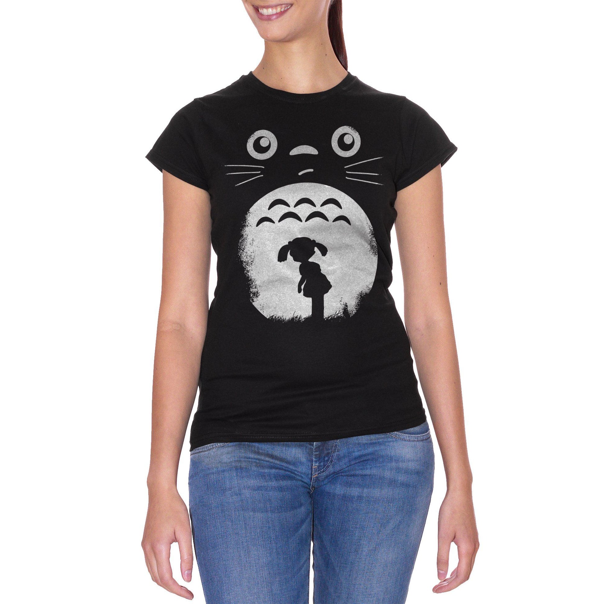 Black T-Shirt Totoro Face & Baby - CARTOON Choose ur color CucShop