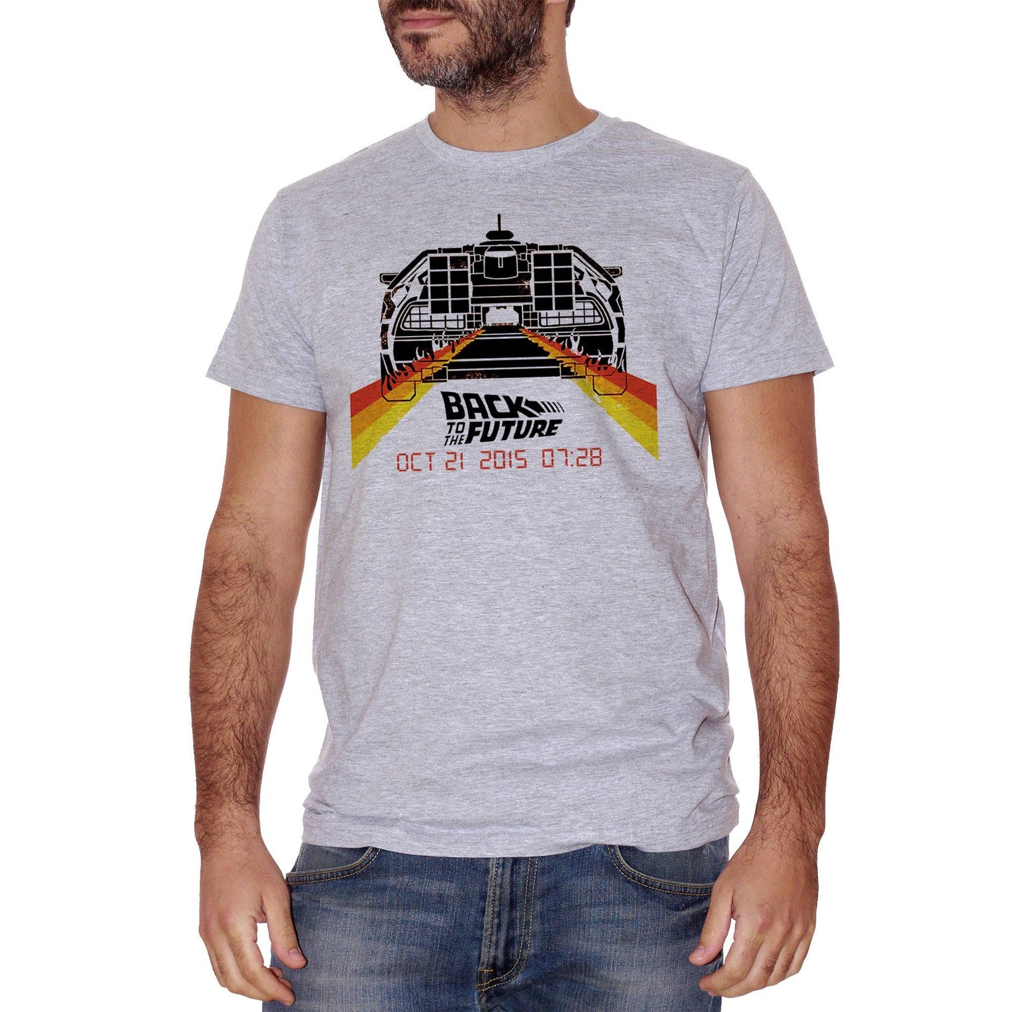 Gray T-Shirt Back To The Future Delorean - FILM Choose ur color CucShop