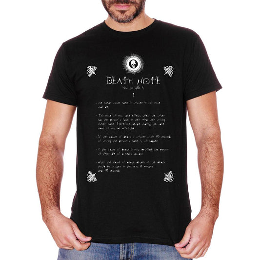 White T-Shirt Death Note  Rules  - CARTOON Choose ur color CucShop