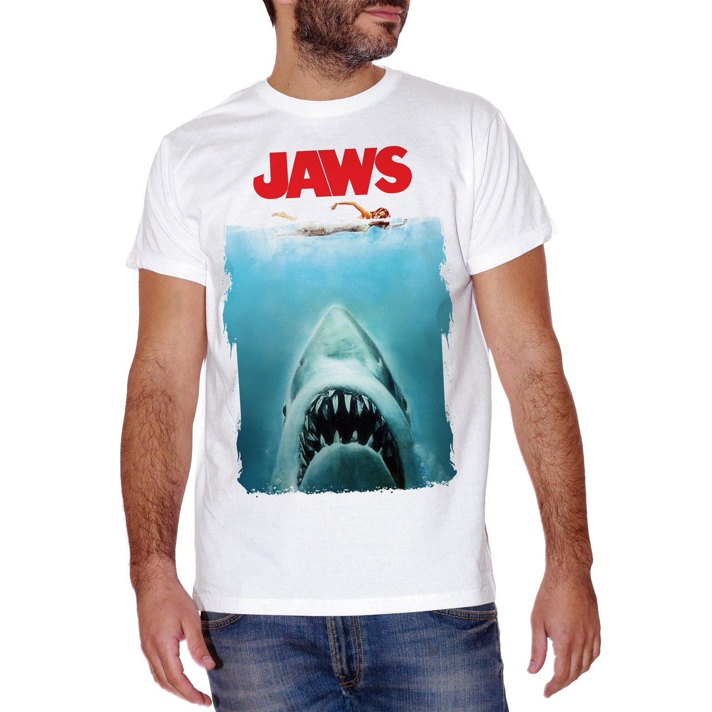 Cadet Blue T-Shirt Jaws Lo Squalo Poster - FILM Choose ur color CucShop