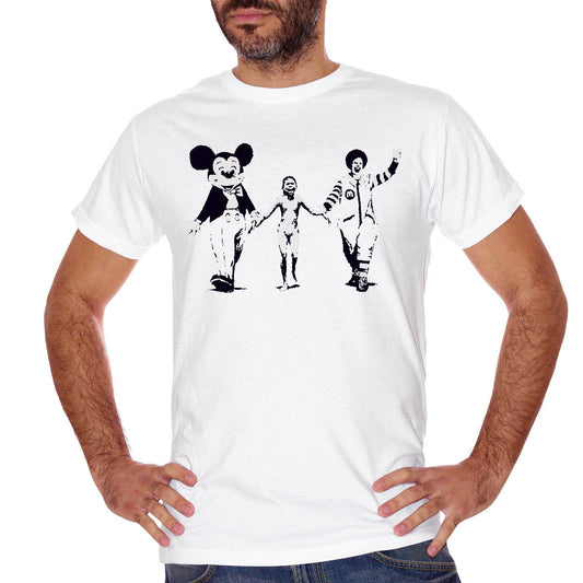 Lavender T-Shirt Banksy Topolino Mcdonald Vietnam - POLITICA Choose ur color CucShop