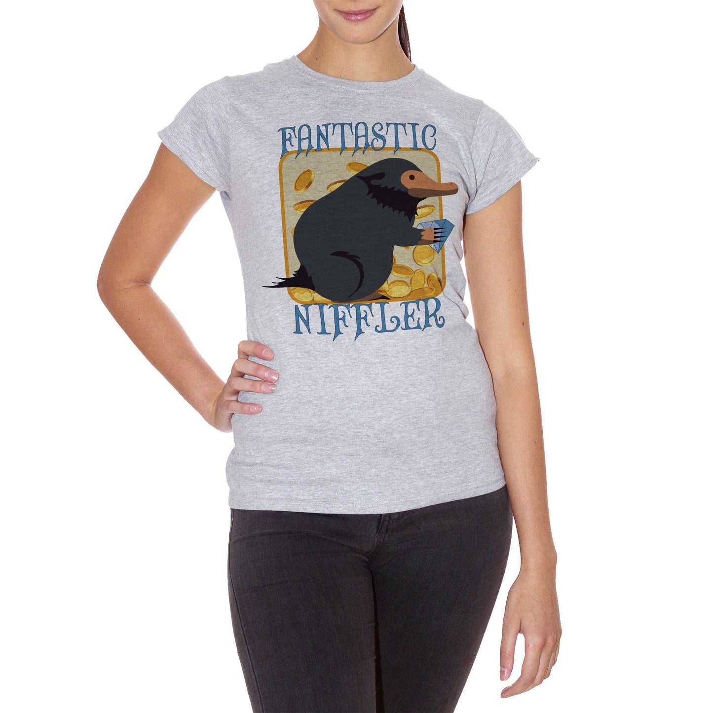 Light Gray T-Shirt Animali Fantastici - Fantastic Niffler - FILM Choose ur color CucShop