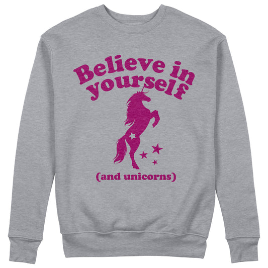 CUC Felpa Girocollo - Believe in yourself and unicorns - Unisex #chooseurcolor - CUC chooseurcolor