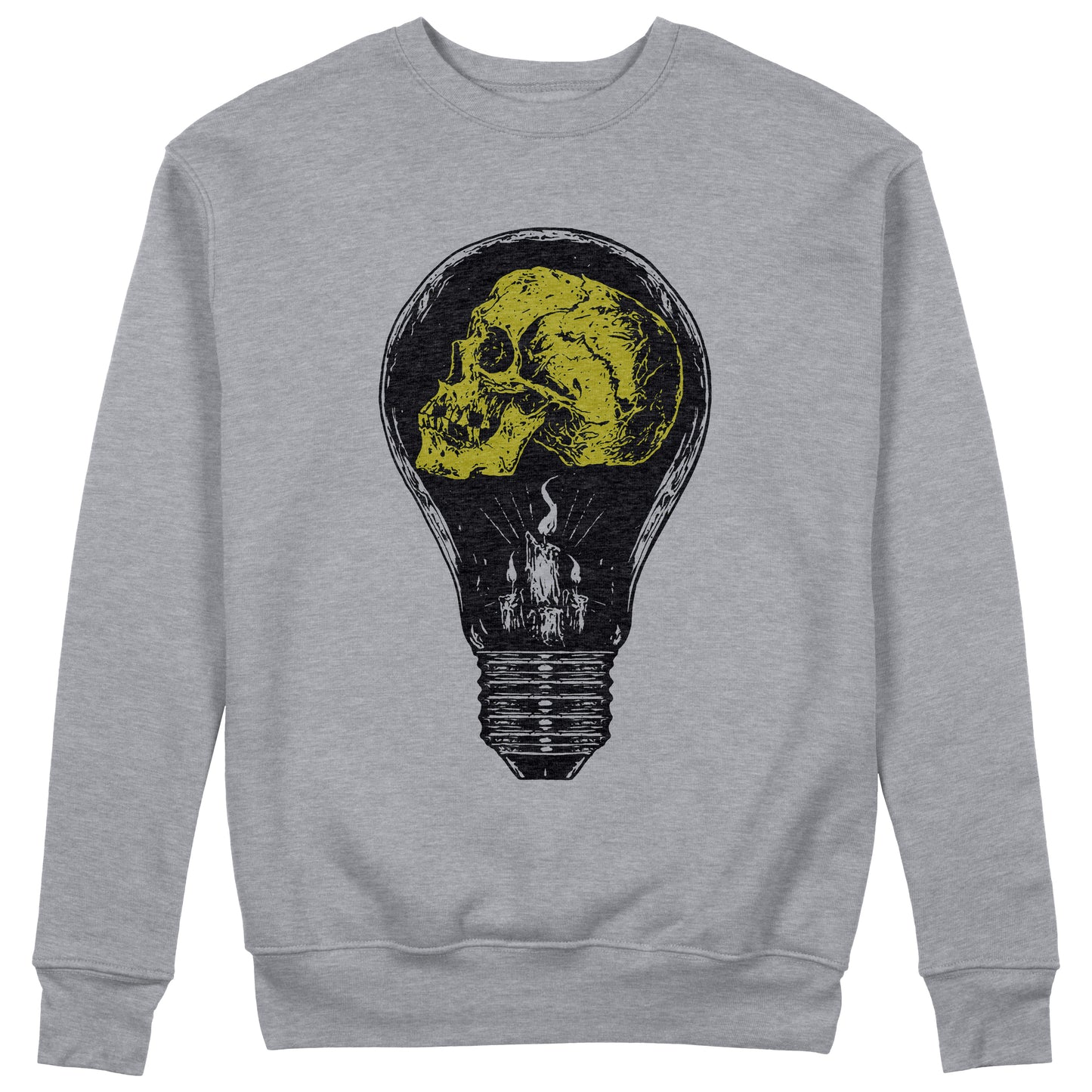 CUC Felpa Girocollo - Skull light bulb idea digital - Unisex #chooseurcolor - CUC chooseurcolor