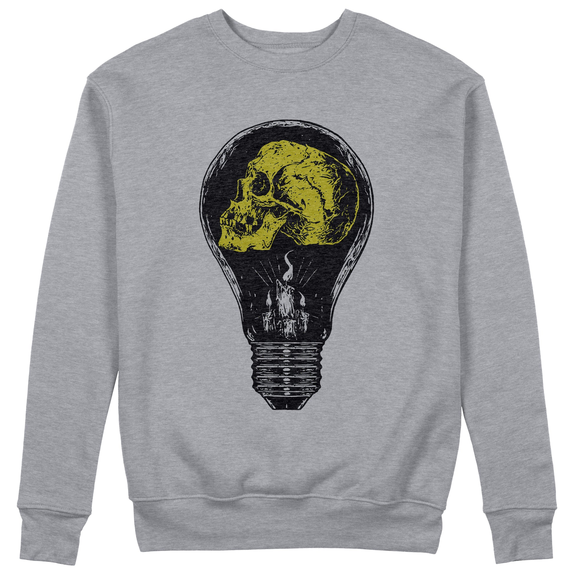 CUC Felpa Girocollo - Skull light bulb idea digital - Unisex #chooseurcolor - CUC chooseurcolor