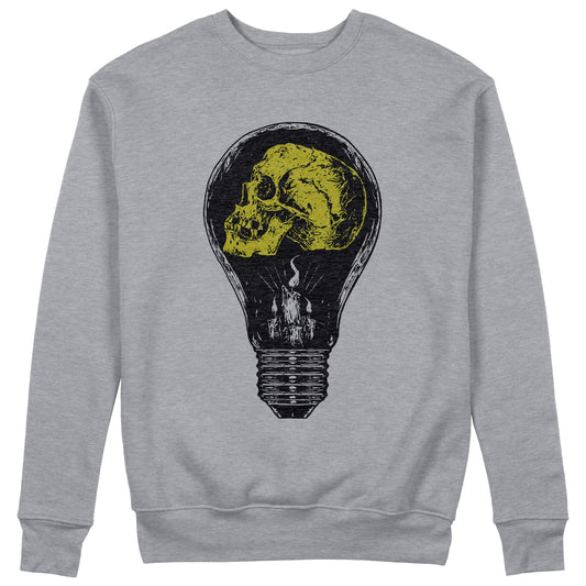 CUC Felpa Girocollo - Skull light bulb idea digital - Unisex #chooseurcolor - CUC chooseurcolor