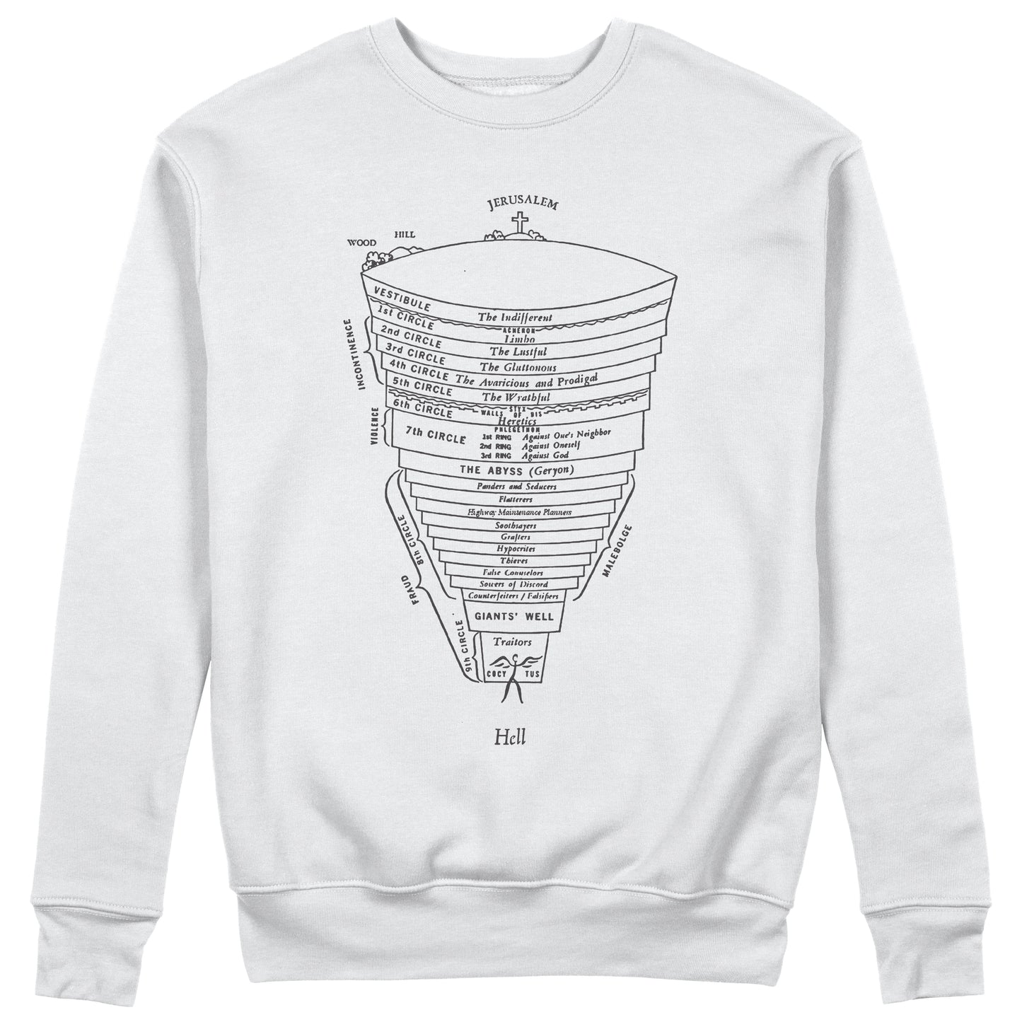 CUC Felpa Girocollo -DANTE INFERNO LETTERATURA-  Unisex #chooseurcolor - CUC chooseurcolor