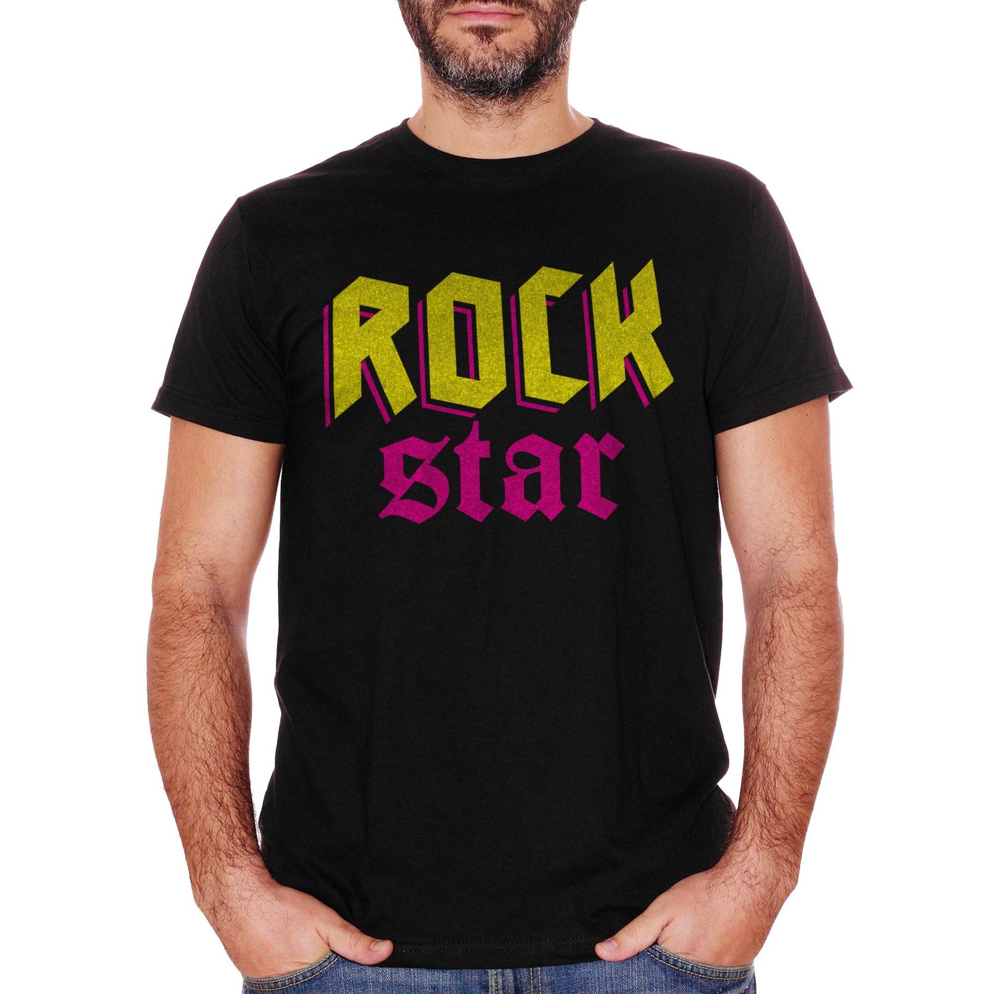 White T-Shirt Rock Star Music Rock And Roll - MUSIC CucShop