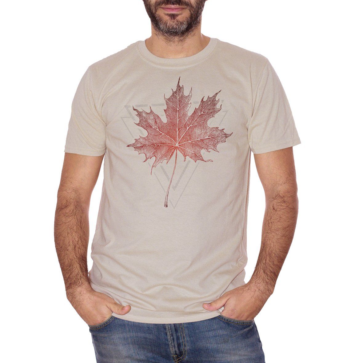 Gray T-Shirt Maple Leaf - Foglia d'Acero - Hikers Adventure Nature - Trekking - Explore - Camping CucShop