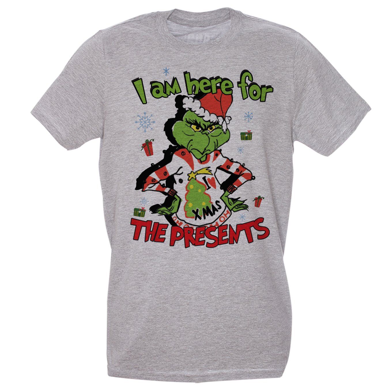 Dark Gray T-Shirt Grinchmas Grinch sono qui per i vostri regali - FILM CucShop