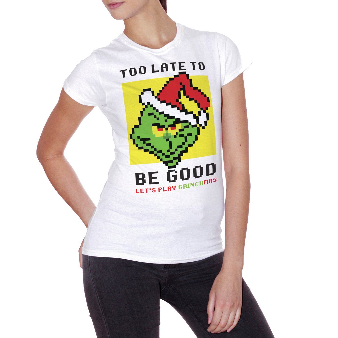 Light Goldenrod T-Shirt Grinchmas Grinch - Pixel - Regalo di Natale FILM CucShop