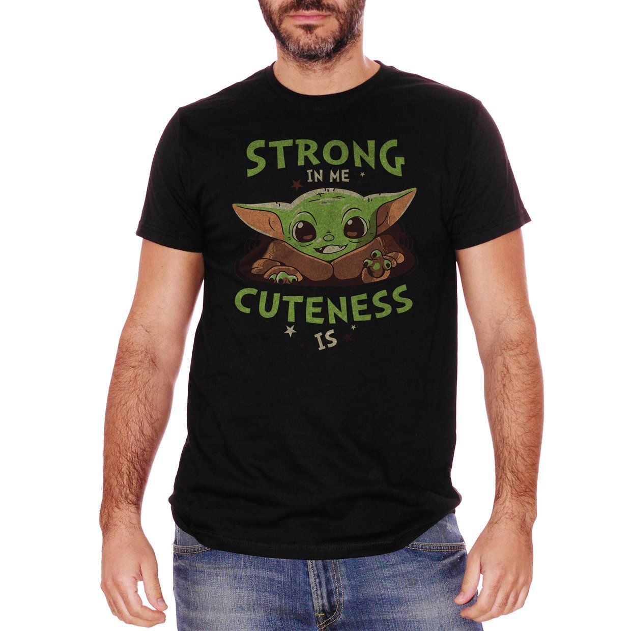 White T-Shirt Baby Yoda - Strong in Me Cuteness is - Choose ur Color CucShop