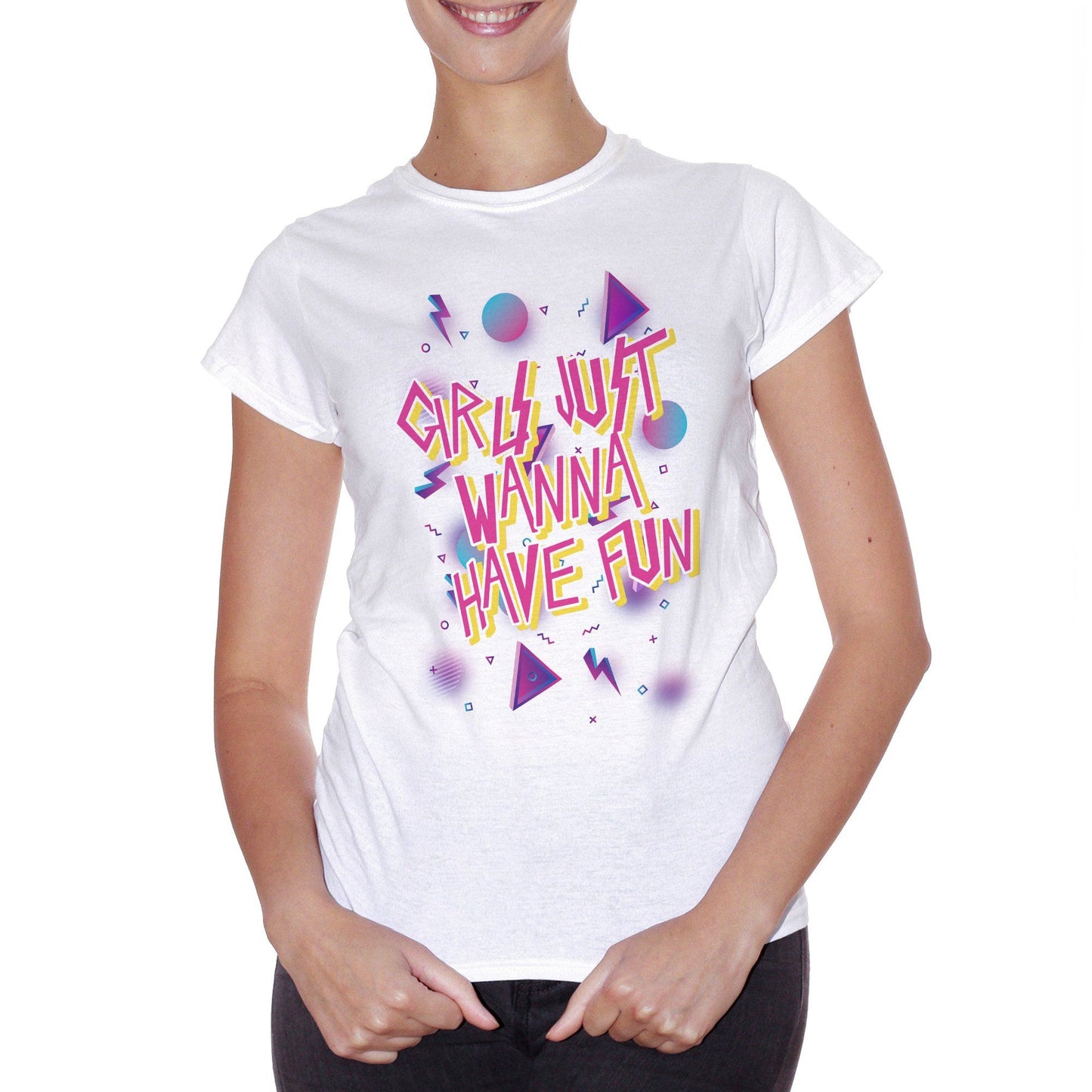 Lavender T-Shirt 80S Cindy Lauper Girls musica anni 80 - Girls just wanna have fun - Music Choose ur color CucShop