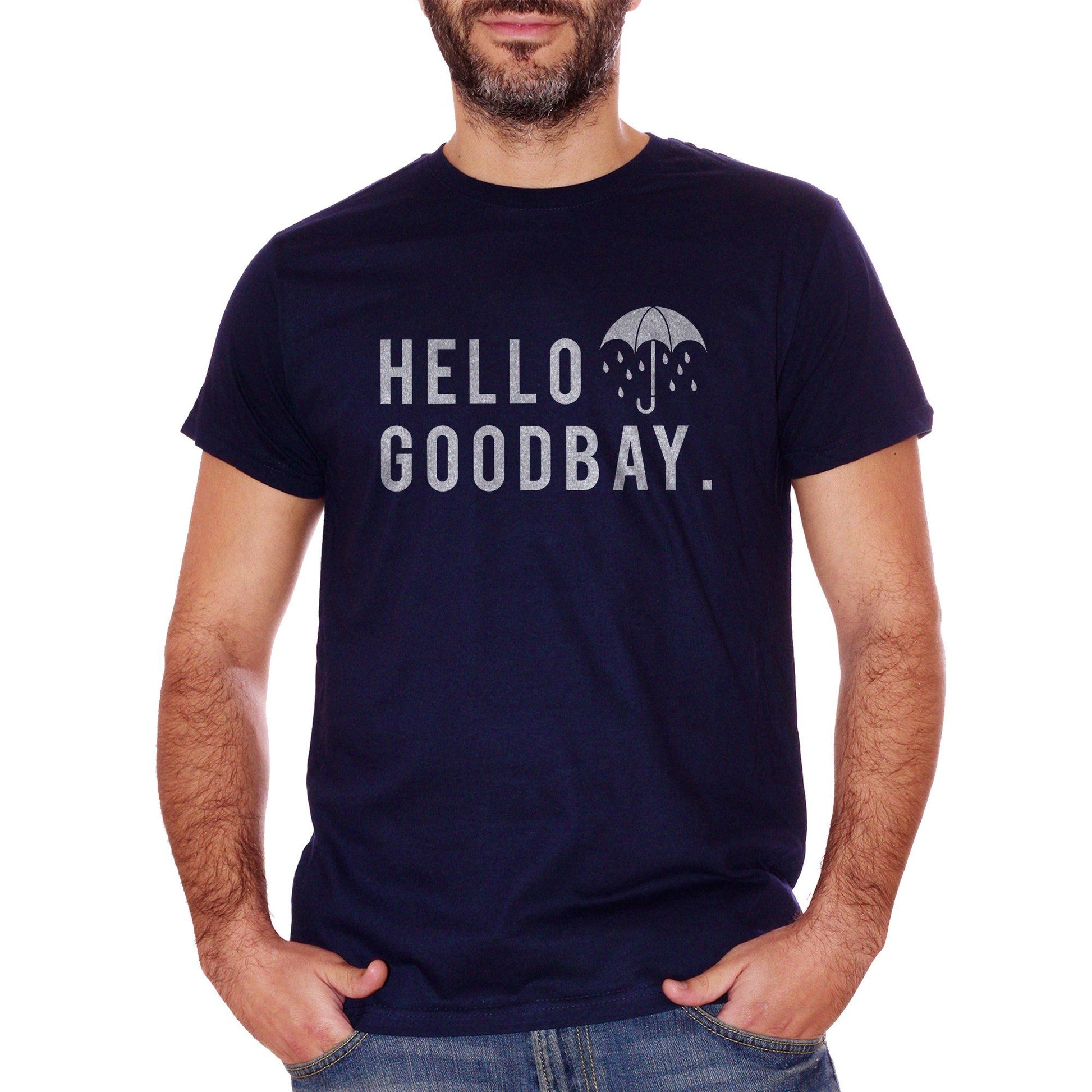 Black T-Shirt Umbrella Academy Hello Goodbay Culto Di Claus - Serie TV Netflix - Movie Choose ur color CucShop