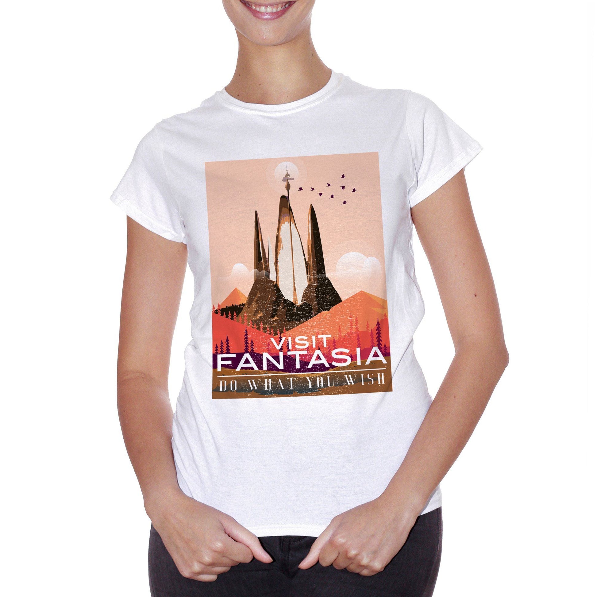 Light Pink T-Shirt Visit Fantasia La Storia Infinita - Film cult anni 80 - Movie Choose ur color CucShop