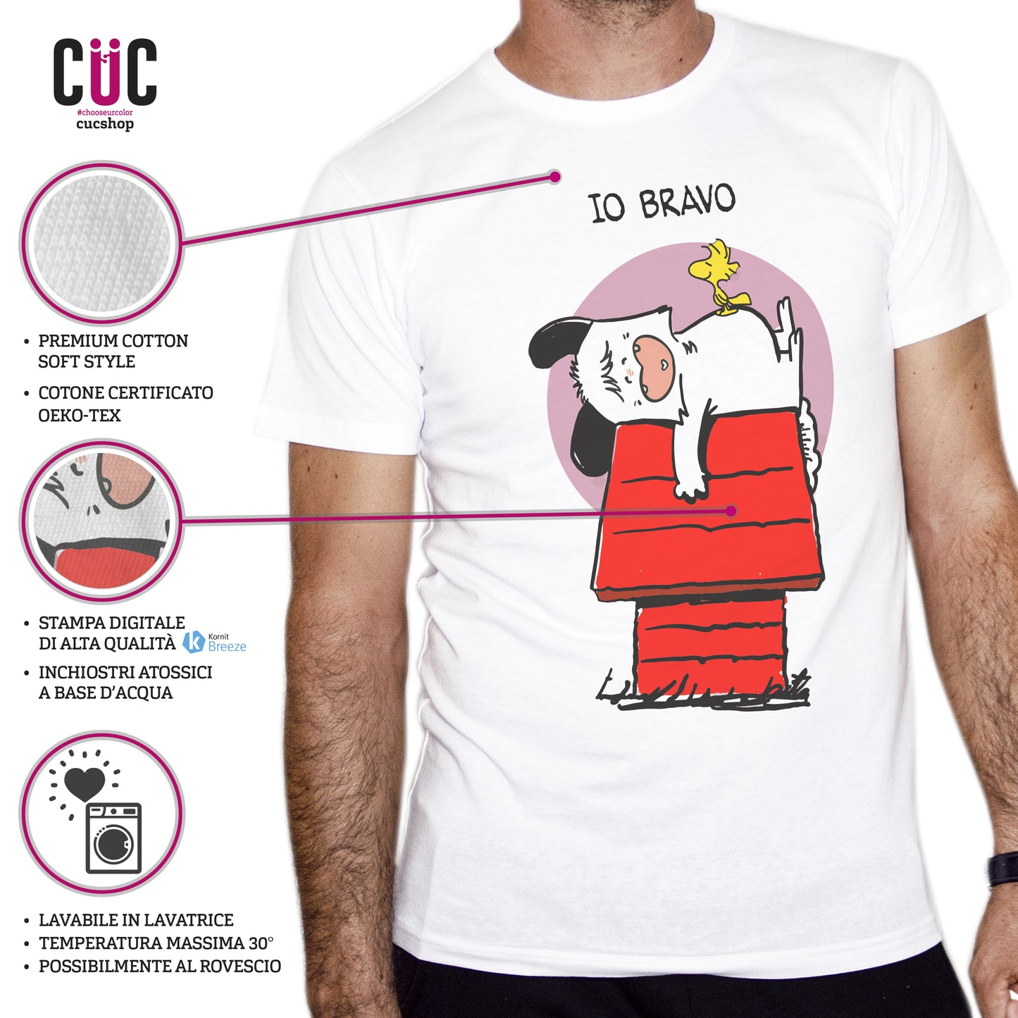 Tomato T-Shirt Spank like Snoopy - Rivisitazione simpatica del cartone animato anni 80 -  Chooseurcolor CucShop