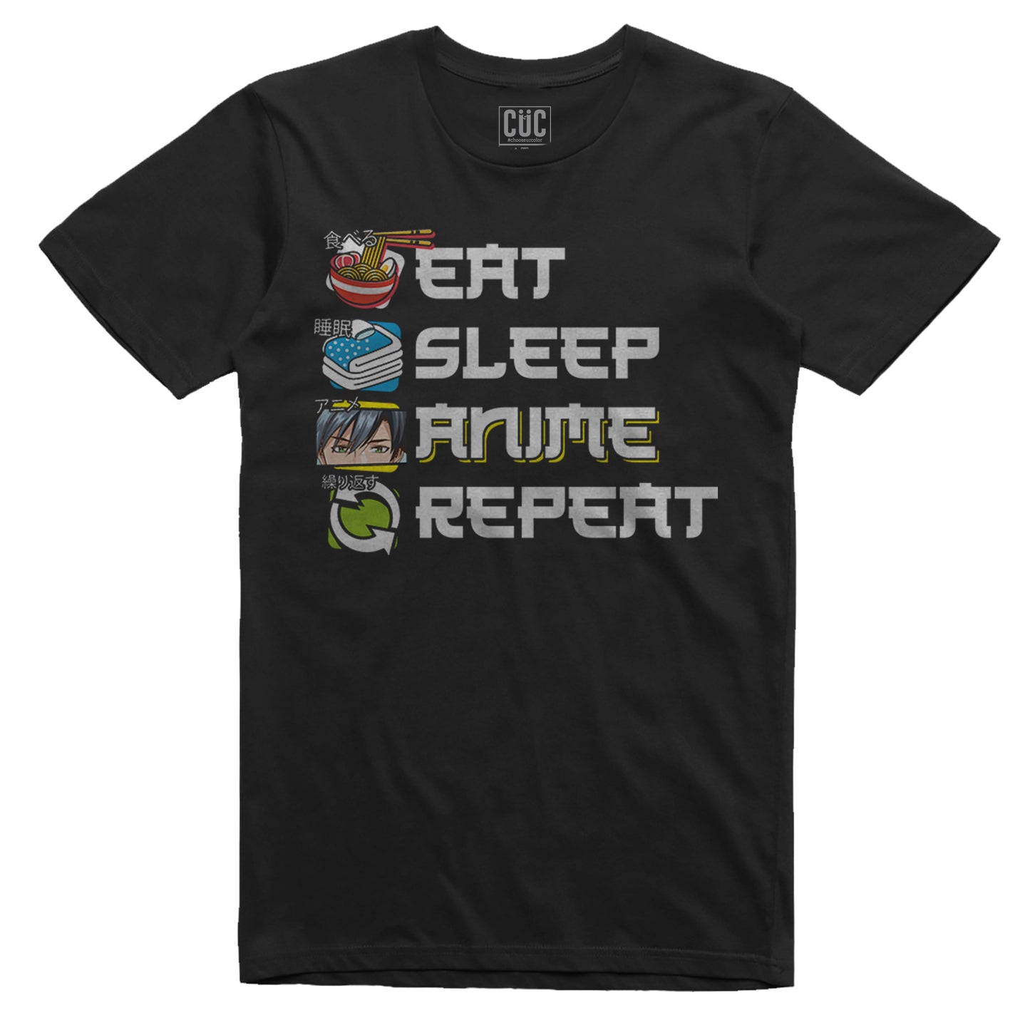 T-Shirt Eat Sleep Anime Repeat - Giapponese #chooseurcolor - CUC chooseurcolor