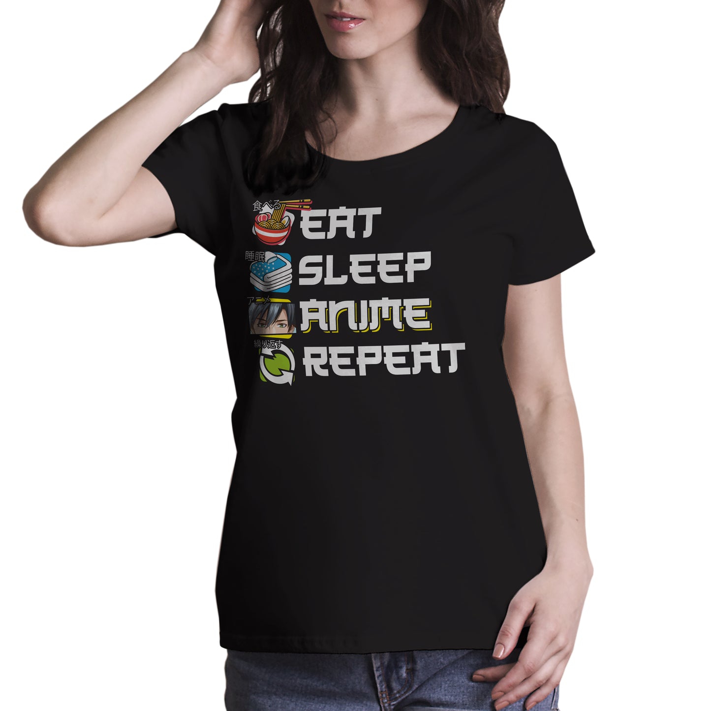 T-Shirt Eat Sleep Anime Repeat - Giapponese #chooseurcolor - CUC chooseurcolor