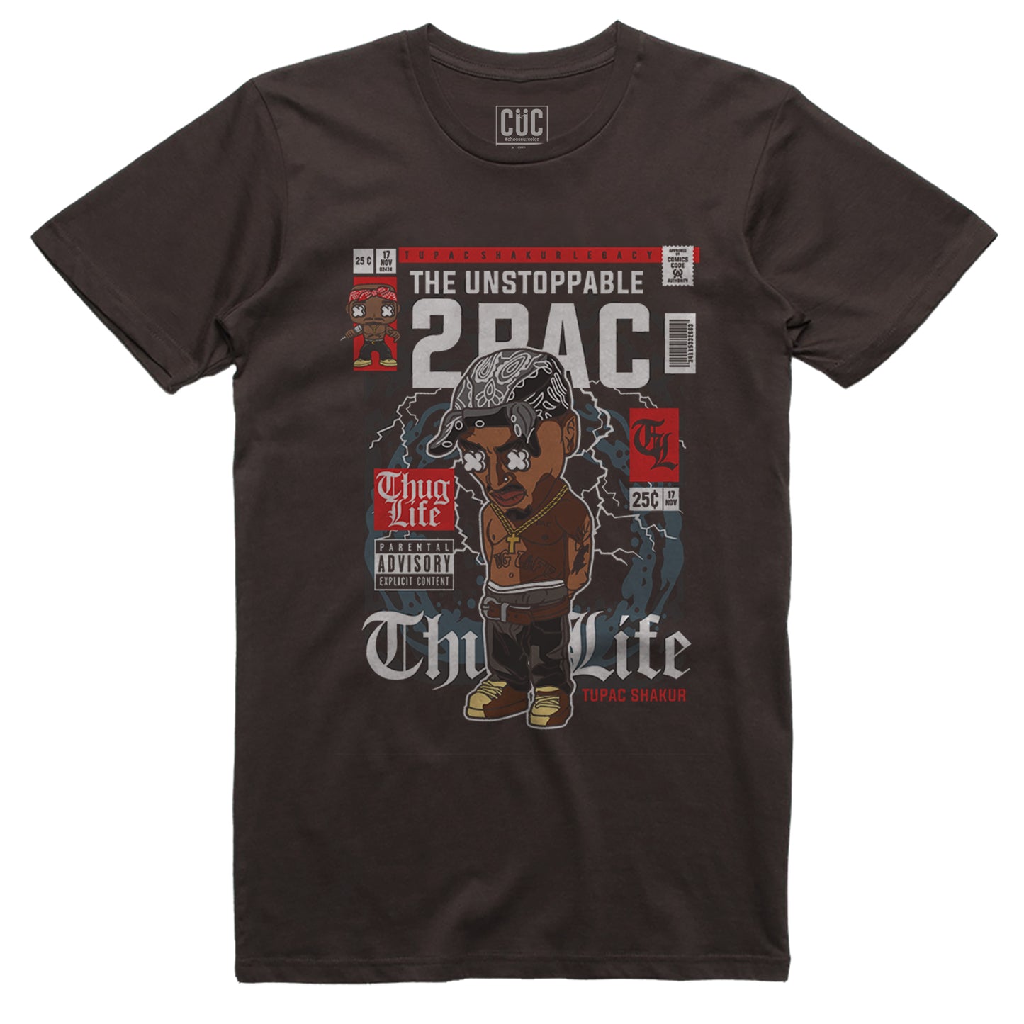 CUC T-Shirt Music Pop Style - Thug Life 2 Pac - #chooseurcolor - CUC chooseurcolor