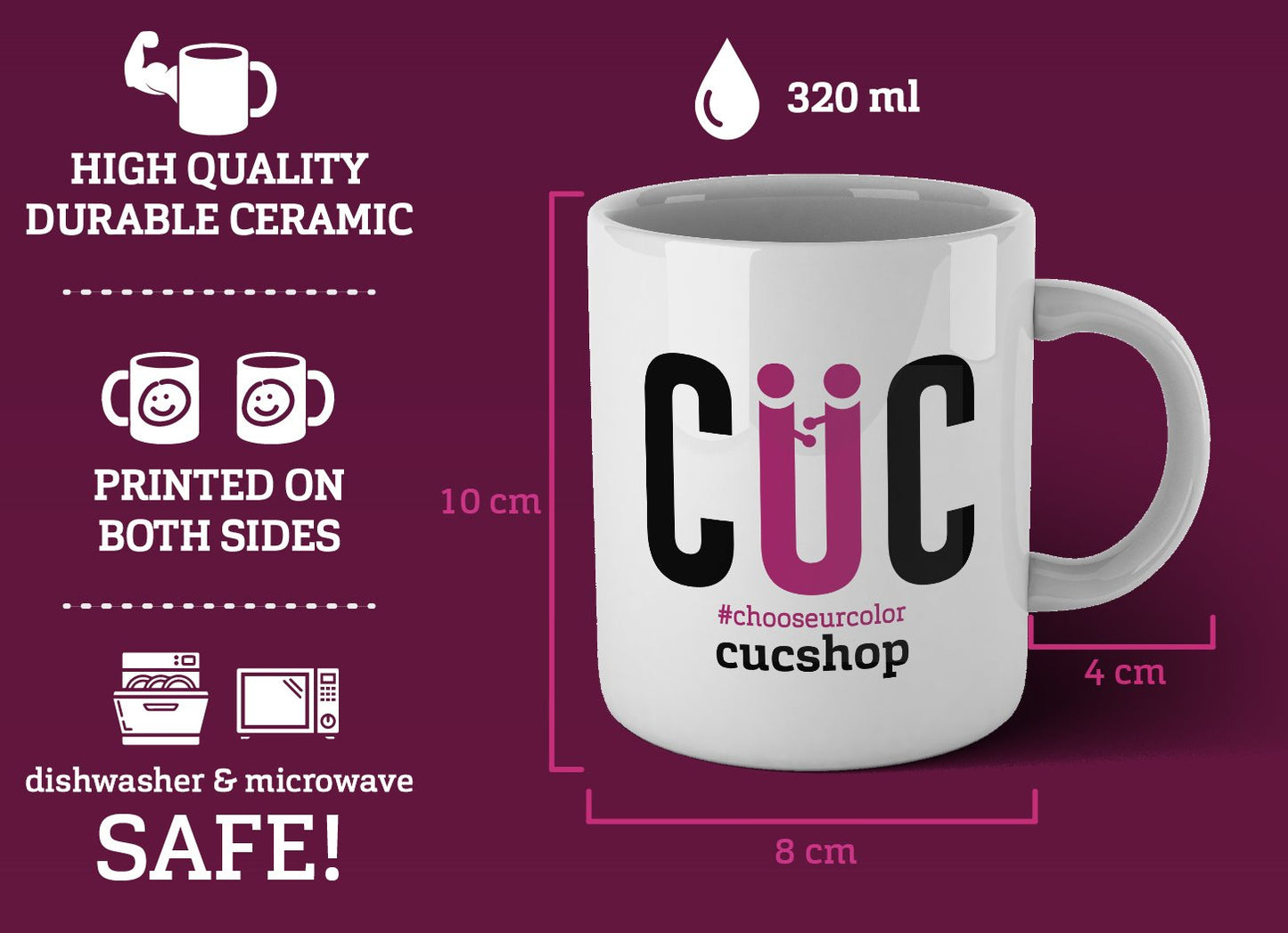 Lavender Tazza Divertente - Spank like Snoopy - Mug sul Cartoon anni 80 - Eventi Choose ur Color Cuc shop